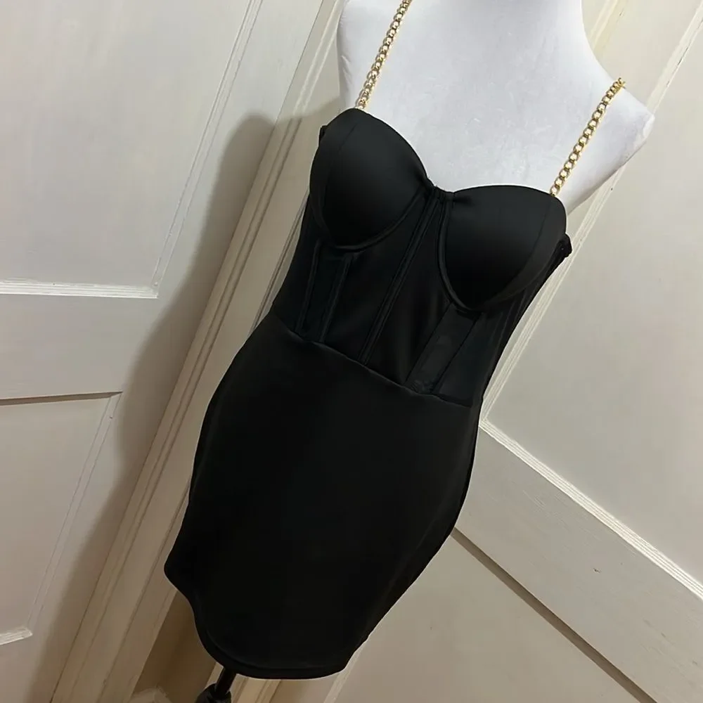 Free Shipping! Say What women's XL Black Club Dress Goth Metal Punk New w/ Tags! - Picture 5 of 8